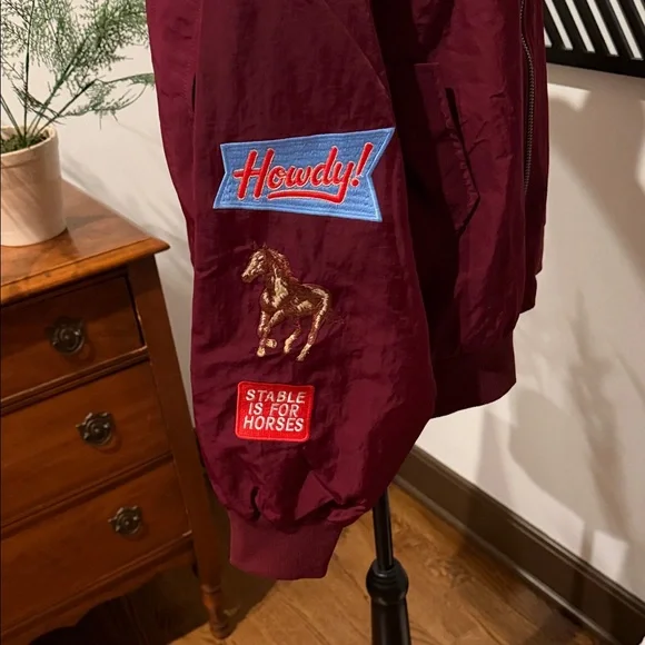 DAVI & DANI West Coast Rodeo Jacket - Wine & Cream Embroidery w/ patches medium - Picture 4 of 16